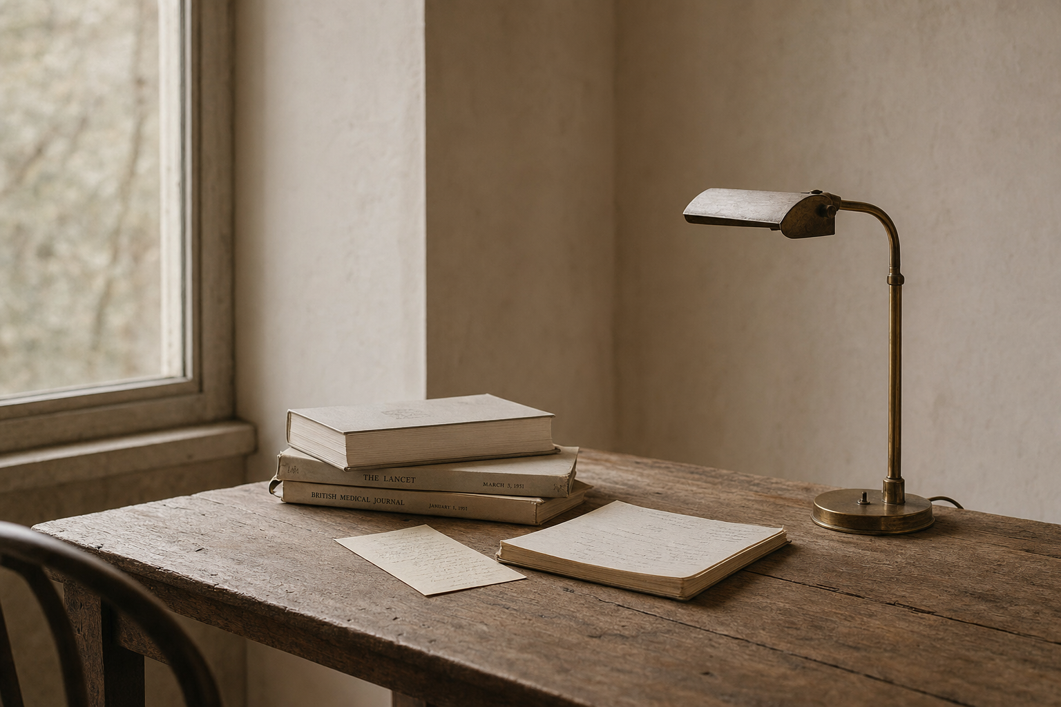 Desk with medical journals